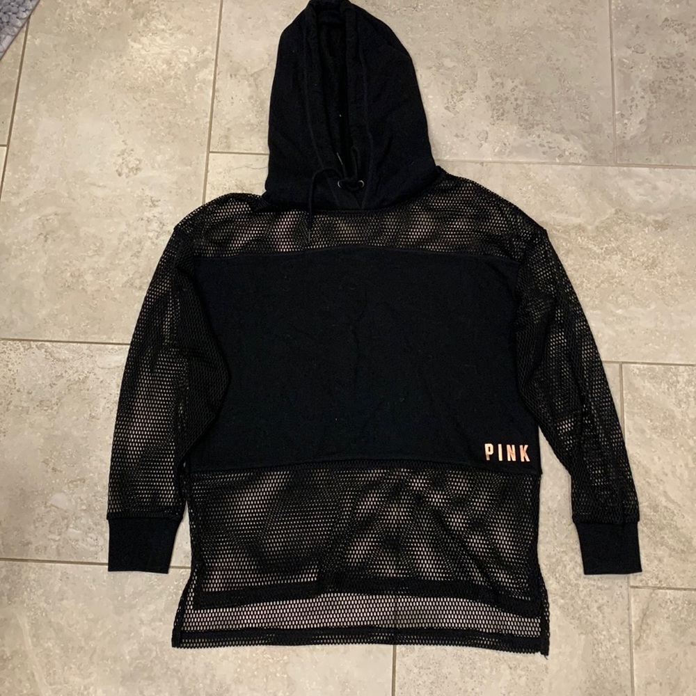 victoria’s secret pink mesh hoodie